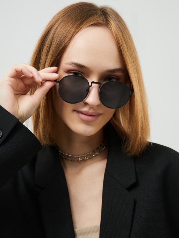 Очки солнечные круглые, uv 400, ширина 14 см, дужка 14 см