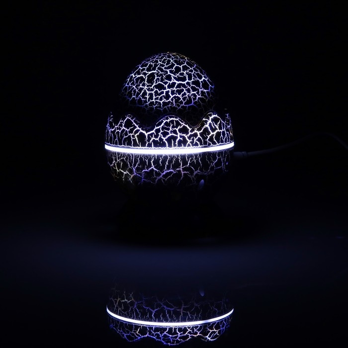 Световой прибор &laquo;Яйцо динозавра&raquo; 10 см, динамик, съёмная полусфера, свечение RGB, пульт ДУ, USB, синий