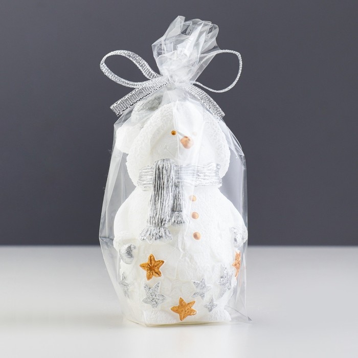 Свеча декоративная "Снеговичок", 6&times;5,5&times;11 см, белый