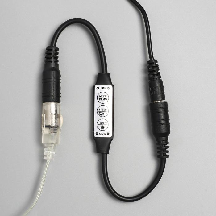 Гирлянда &laquo;Конский хвост&raquo; 10 нитей по 1 м, IP20, серебристая нить, 100 LED, свечение белое, 8 режимов, 12 В