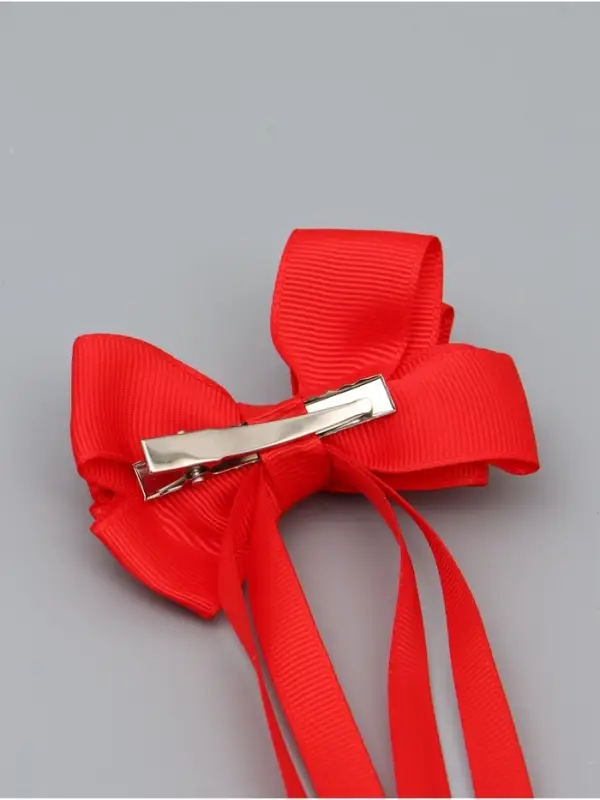 Бант для волос на заколке с лентами, цвет красный, Винкс