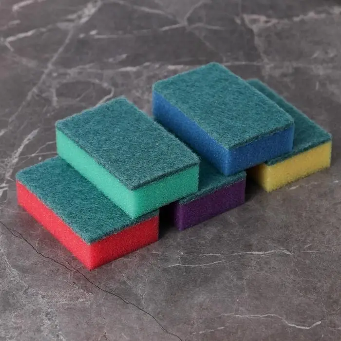 Губка для посуды с чистящим слоем Доляна &laquo;Эконом&raquo;, 7.5&times;4.5&times;2.5 см, 5 шт., мини