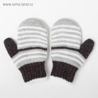 Варежки детские двойные, цвет серый, размер 12 Варежки детские двойные, цвет серый, размер 12