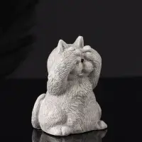 Набор статуэток "Три кота: ничего не вижу, не слышу, не говорю" 7 см, серый