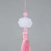 Подвеска текстиль, пластик "Кисть. Лотос" розовая 1,2х2,7х14,5 см