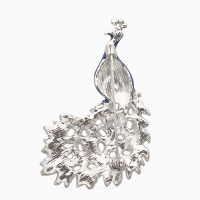 Брошь &laquo;Павлин роскошный&raquo; цветная в серебре