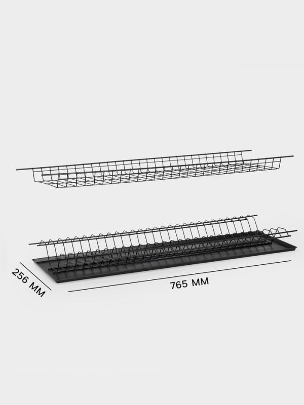 Сушилка для посуды с поддоном для шкафа 80 см, 76.5&times;25.6 см, чёрная