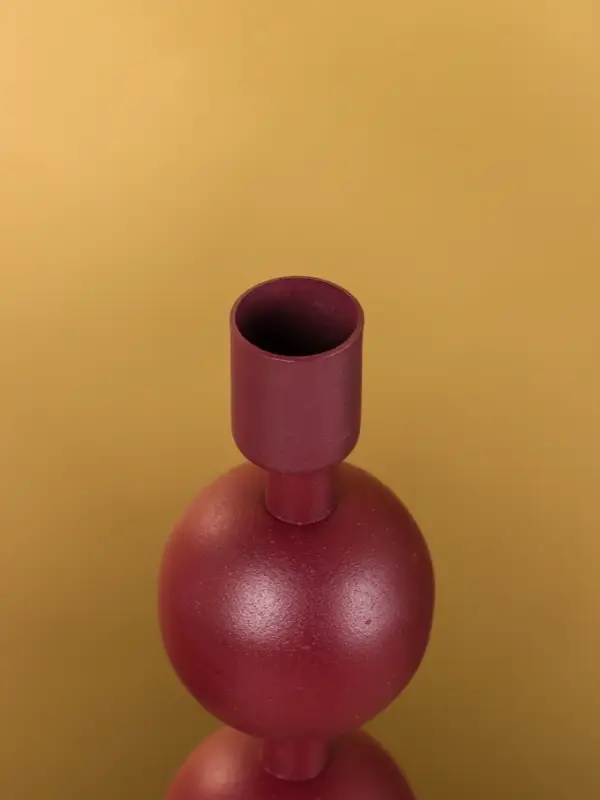 Подсвечник на 1 свечу "Баклажан" с 3 сферами 10х10х25 см