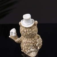 Набор фигур "4 совы на подносе" размер 20х10х10 см, бежевый