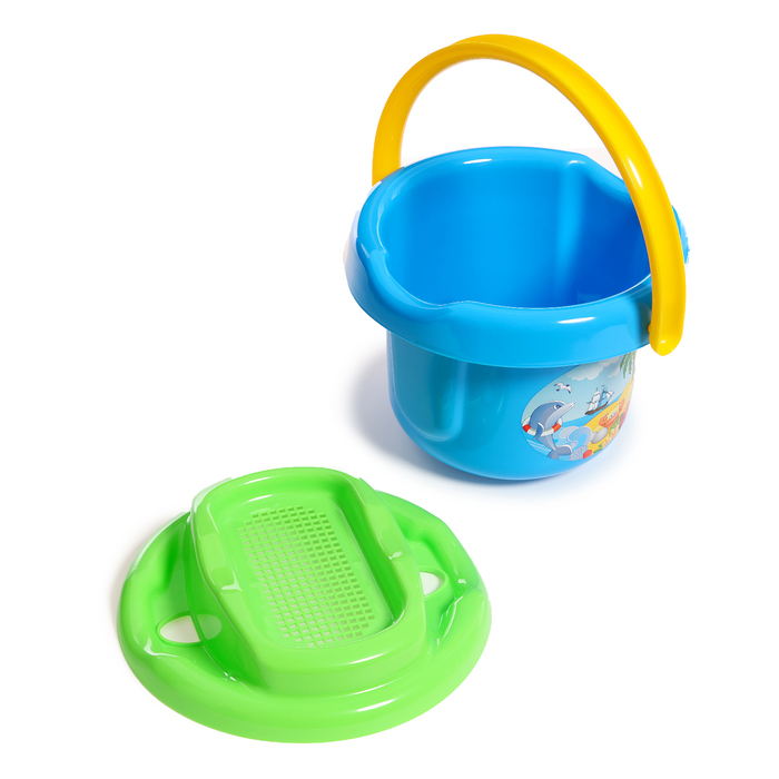 Песочный набор №193: ведро большое, ситечко большое, лопатка, грабельки), цвета МИКС Песочный набор №193: ведро большое, ситечко большое, лопатка, грабельки), цвета МИКС