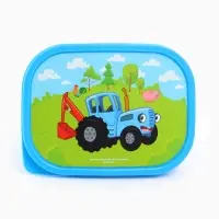 Ланч-бокс прямоугольный, 500 мл, Синий трактор