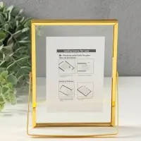 Фоторамка металл на 1 фото 13х18 см "Лофт" золото гальваника 1,2х14х18,8 см