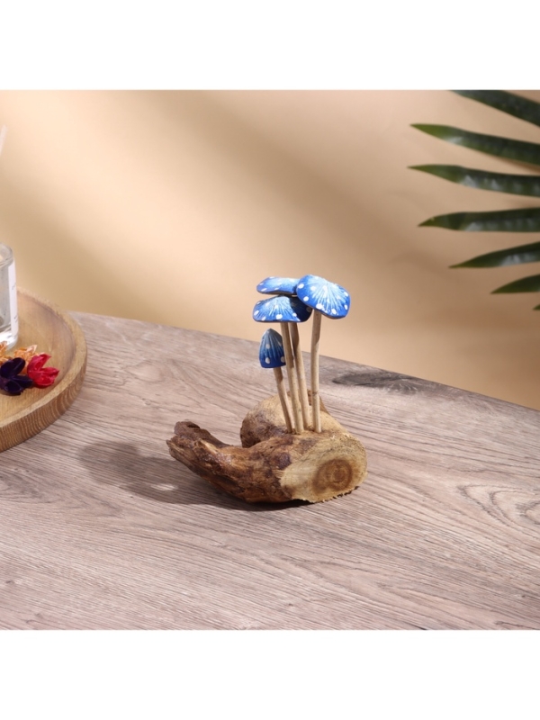 Сувенир "Грибочки" дерево, 8х8х10 см, цв. синий