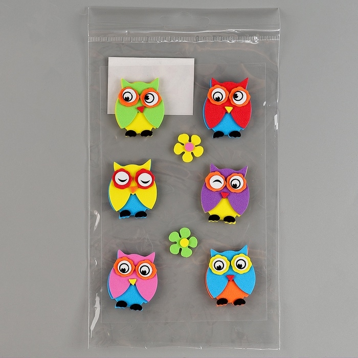 Набор наклеек из EVA "Совушки", 8 шт