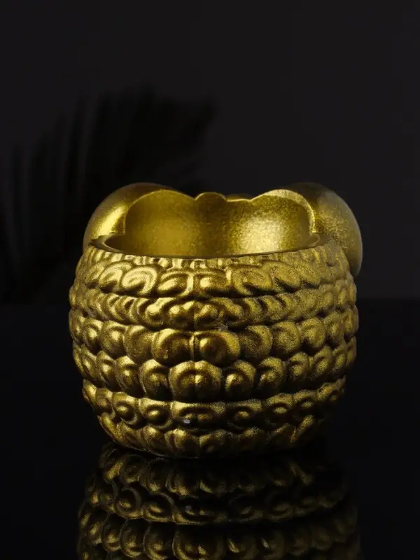 Кашпо "Баран" 12х10х7 см , золото