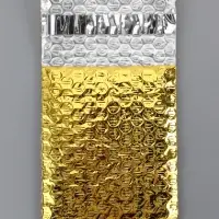 Пакет из ВПП c клапаном и клеевым слоем, золотой 11&times;16 + 5 см