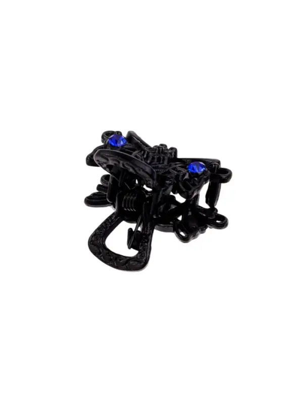 Крабик для волос &laquo;Чёрный с камешками&raquo;, 2.5 см, чёрный