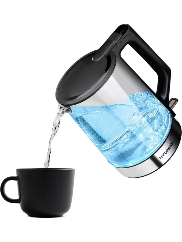 Чайник HYK-G8808 1.7л. 2200Вт черный серебристый