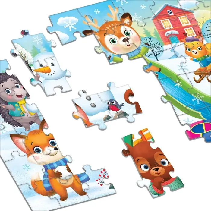 Пазл детский &laquo;Новогодние игры&raquo;, 54 элемента