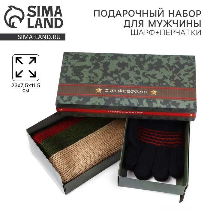 Подарочный набор &laquo;С 23 Февраля&raquo;: шарф, перчатки