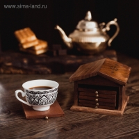 Подставка под горячее &laquo;Домик&raquo;, 6 шт., 8.5&times;10&times;10 см, дерево