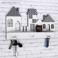Ключница настенная с полкой «Домики». Ключница настенная с полкой «Домики».