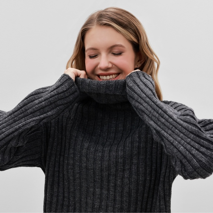 Джемпер женский MINAKU: Casual Collection цвет темный  графит, р-р 50