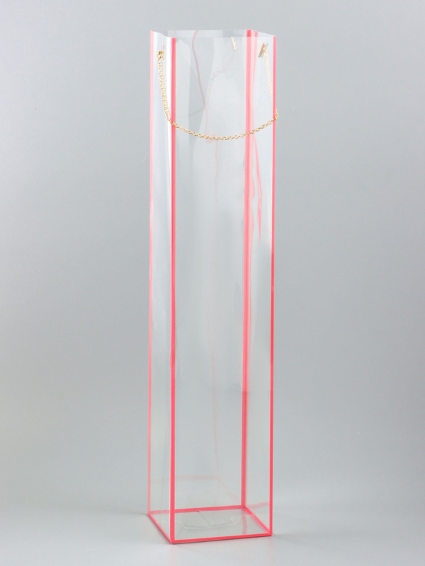 Переноска для цветов из PVC, розовая, влагостойкая, 50х10х10см