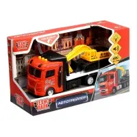 Машина пласт. "Автоперевозчик", 20 см, свет-звук, инерц., подв. дет., экскаватор в компл. 2054256-R