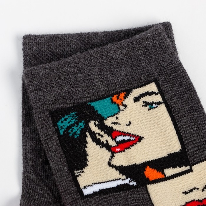 Носки женские, цвет тёмно-серый, размер 23-25