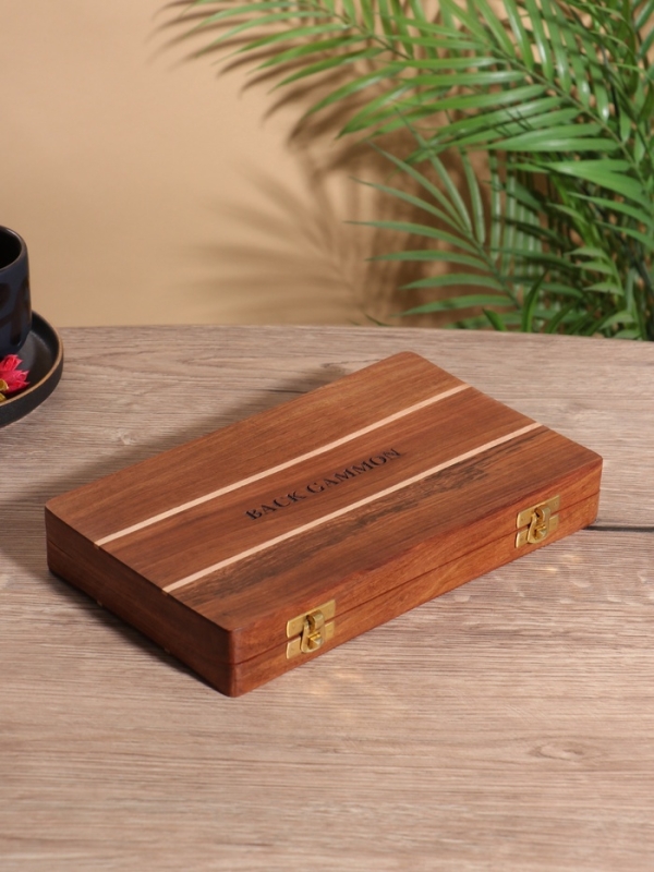 Нарды 24,5х15х3,5 см, дерево шишам, латунь