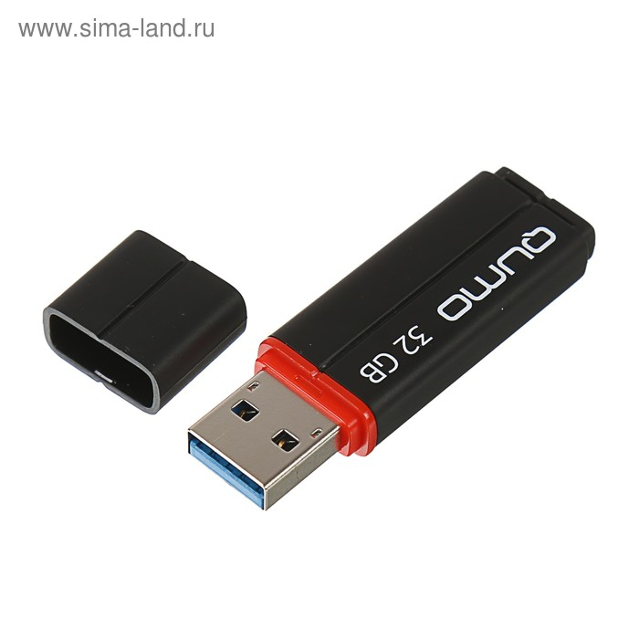 Флешка Qumo Speedster 3.0, 32 Гб, USB3.0, чт до 140 Мб/с, зап до 40 Мб/с, черная