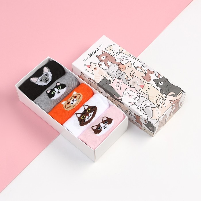 Набор женских носков KAFTAN "Meow&ldquo; 5 пар, р. 36-39 (23-25 см)