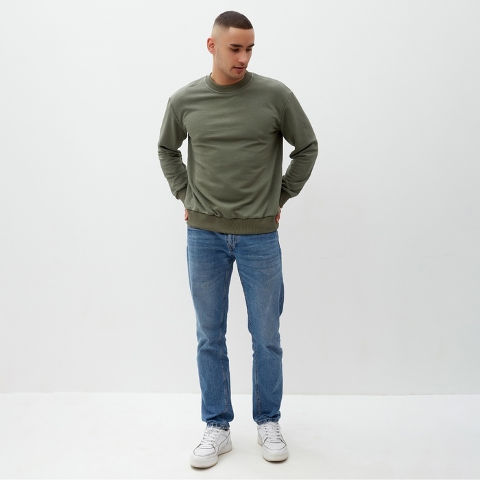 Джемпер мужской MINAKU: Basic line MAN , цвет хаки, р-р 46 Джемпер мужской MINAKU: Basic line MAN , цвет хаки, р-р 46