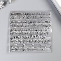 Штамп для творчества силикон "Тетрадь с нотами" 10х10 см