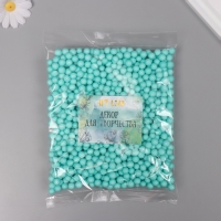 Декор для творчества пенопласт "Ассорти шариков" бирюзовый набор 10 гр