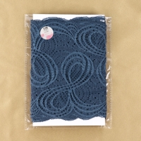 Кружевная эластичная ткань, 180 мм × 2,7 ± 0,5 м, цвет синий Кружевная эластичная ткань, 180 мм × 2,7 ± 0,5 м, цвет синий