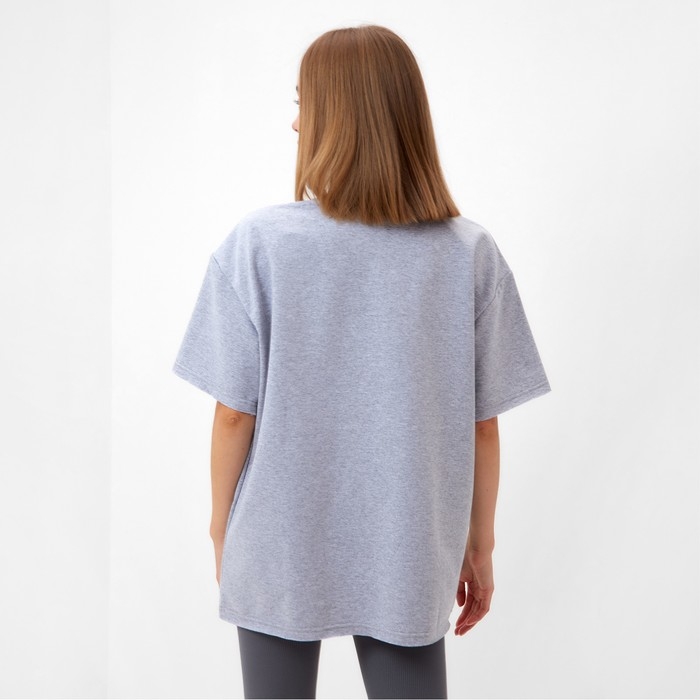 Футболка женская MINAKU OVERSIZE FIT: SPORTY & STYLISH цвет светло-серый, р-р 44 Футболка женская MINAKU OVERSIZE FIT: SPORTY & STYLISH цвет светло-серый, р-р 44