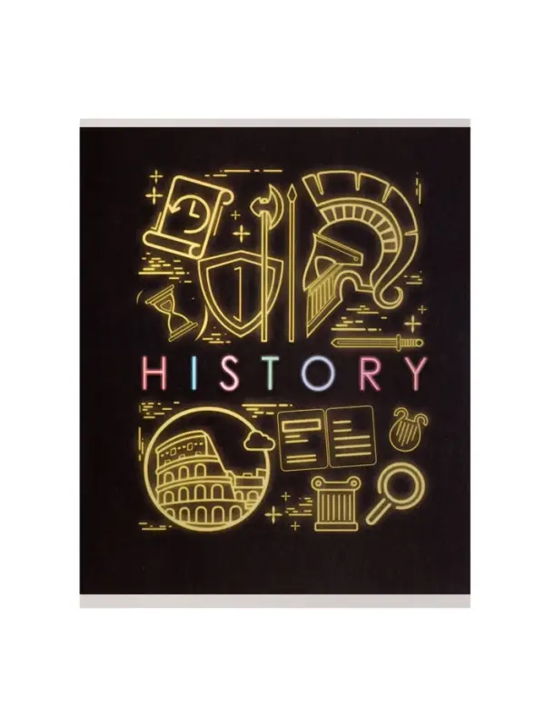 Тетрадь предметная 48 листов в клетку Calligrata, &laquo;СуперНеон. История&raquo;, обложка мелованный картон