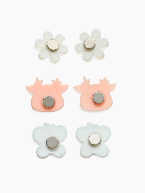 Серьги-клипсы детские на магните "Выбражулька" ассорти, форма МИКС (набор 3 пары)