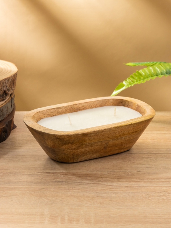 Свеча в деревянной чаше, парафин и соевый воск 20х13х5,5 см Свеча в деревянной чаше, парафин и соевый воск 20х13х5,5 см