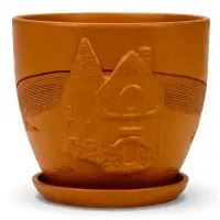 Горшок цветочный с поддоном 5 л, d122/h19,5 см терракот керамика, "Голландия" (М)