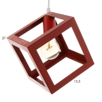 Светильник BayerLux Подвес "Квадрат" 1x40Вт E27 красный 16х16х18-116 см