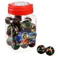 Мяч каучуковый, попрыгунчик &laquo;Запусти свою планету в космос&raquo;, в банке, 30 шт
