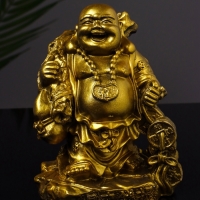 Статуэтка "Хотей приносит удачу и богатство" 14 см, цвет золото