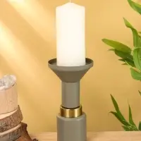 Подсвечник на 1 свечу текстурный &laquo;Графитовый&raquo;, 10.5&times;10.5&times;19.5 см