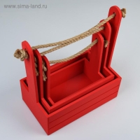 Набор кашпо деревянных 3 в 1 (30.5×18.5×35; 25.5×15×30; 20×12×23) "Аром", красный Набор кашпо деревянных 3 в 1 (30.5×18.5×35; 25.5×15×30; 20×12×23) "Аром", красный