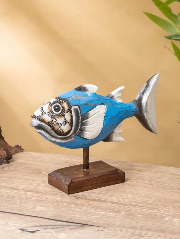 Сувенир "Рыба" дерево 25х7х18 см, цв. бирюзовый