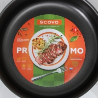 Сотейник Promo, 2.8 л, d=24 см, стеклянная крышка, антипригарное покрытие, алюминий, чёрный