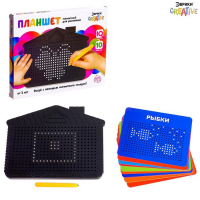 Планшет обучающий «Магнитное рисование», цвет чёрный, 375 отверстий Планшет обучающий «Магнитное рисование», цвет чёрный, 375 отверстий